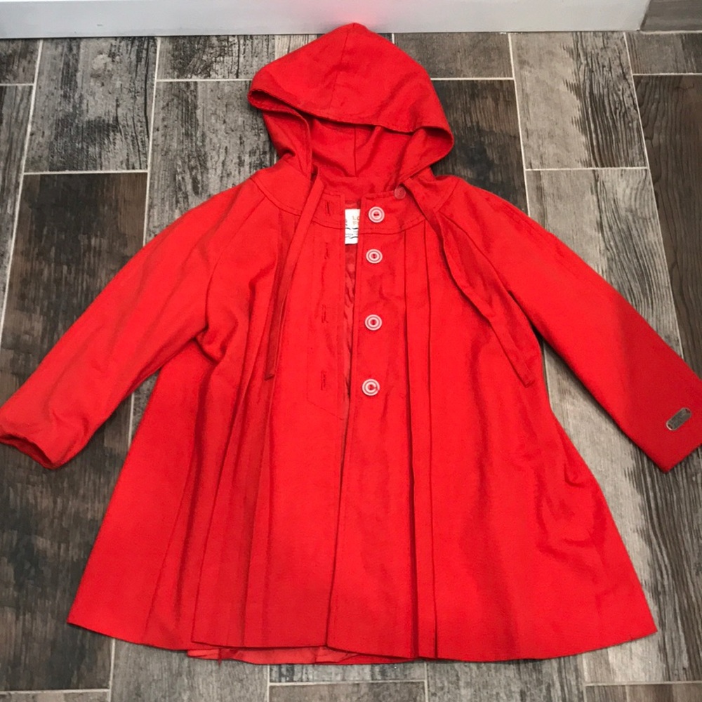 Vintage red hooded coat